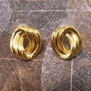 Vintage Monet Gold Earrings